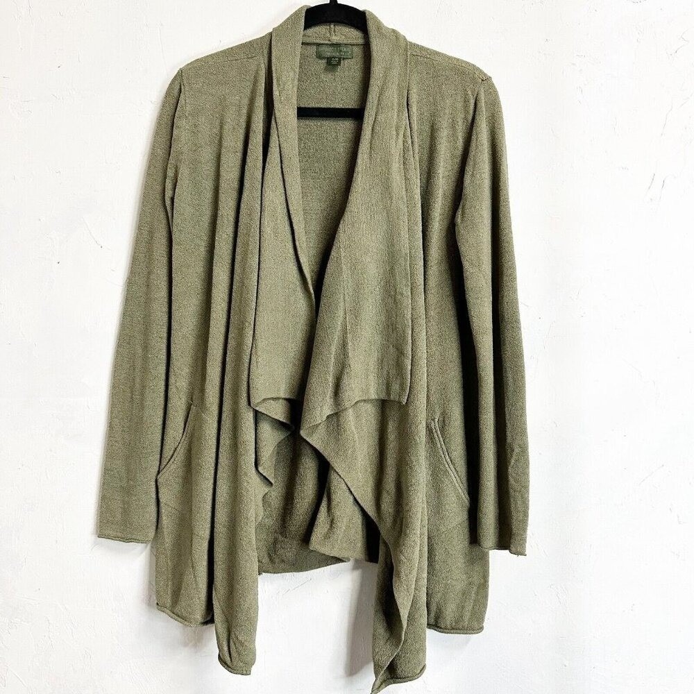 Barefoot Dreams Cozychic Ultra Lite Small Medium Green Cardigan Waterfall Open